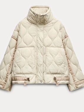 Women's Zara tied Quilted High-Neck Jacket